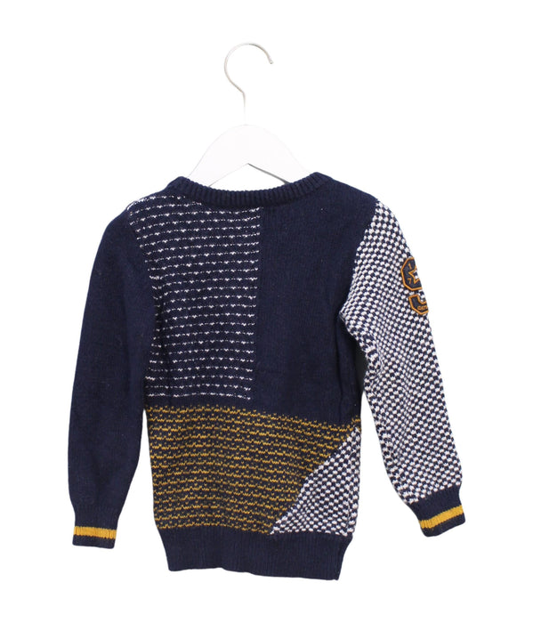 A Navy Knit Sweaters from Catimini in size 4T for boy. (Back View)