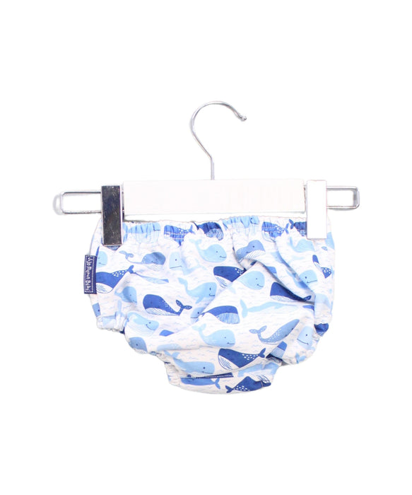 A Blue Swim Diapers from Jojo Maman Bébé in size 3-6M for boy. (Back View)