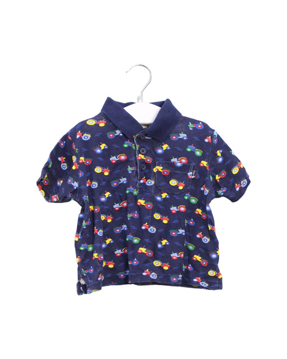 A Navy Short Sleeve Polos from Jojo Maman Bébé in size 12-18M for boy. (Front View)