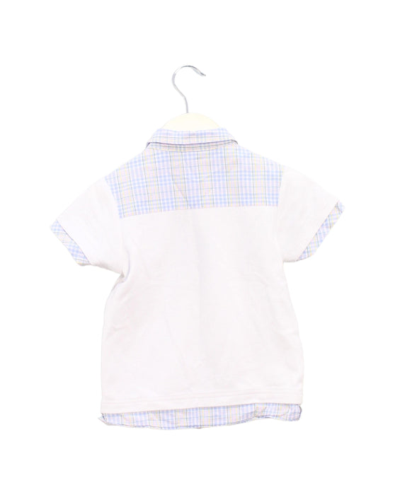 A White Short Sleeve Polos from Chickeeduck in size 2T for boy. (Back View)