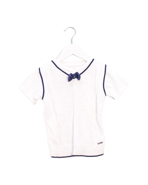 A White Short Sleeve Tops from Chickeeduck in size 2T for boy. (Front View)