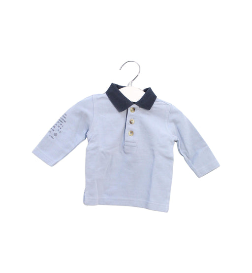 A Blue Long Sleeve Polos from Buissonnière in size 3-6M for boy. (Front View)