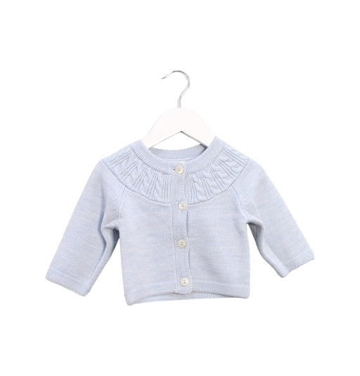 A Blue Cardigans from Jacadi in size 6-12M for girl. (Front View)