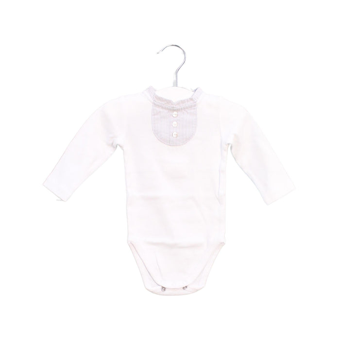 A White Long Sleeve Bodysuits from Cyrillus in size 0-3M for boy. (Front View)