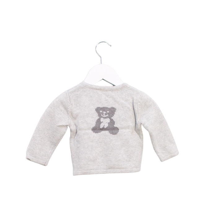 A Grey Cardigans from Cyrillus in size 0-3M for boy. (Back View)