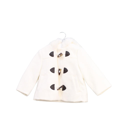 A Ivory Coats from Janie & Jack in size 6-12M for girl. (Front View)