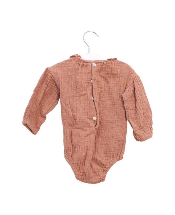 A Pink Long Sleeve Bodysuits from Tocoto Vintage in size 6-12M for girl. (Back View)