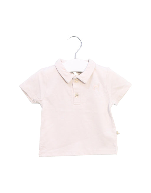 A Grey Short Sleeve Polos from Les Enfantines in size 6-12M for boy. (Front View)
