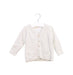 A White Cardigans from Les Enfantines in size 6-12M for neutral. (Front View)