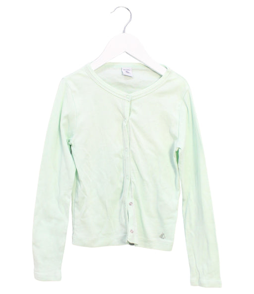 A Green Cardigans from Petit Bateau in size 8Y for girl. (Front View)