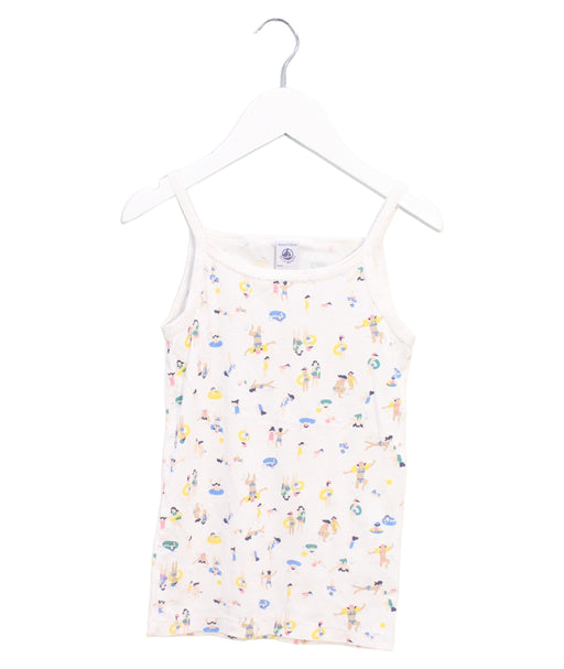 A White Sleeveless Tops from Petit Bateau in size 8Y for girl. (Front View)