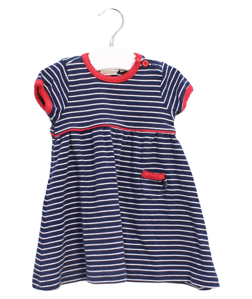 A Navy Short Sleeve Dresses from Jojo Maman Bébé in size 6-12M for girl. (Front View)