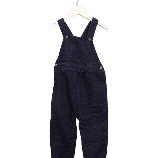 A Navy Long Overalls from Petit Bateau in size 3T for girl. (Front View)