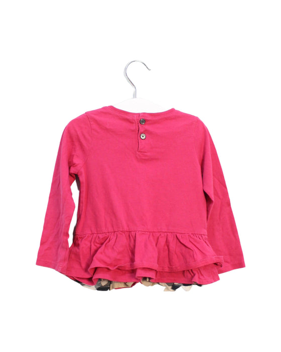 A Pink Long Sleeve Tops from Burberry in size 12-18M for girl. (Back View)