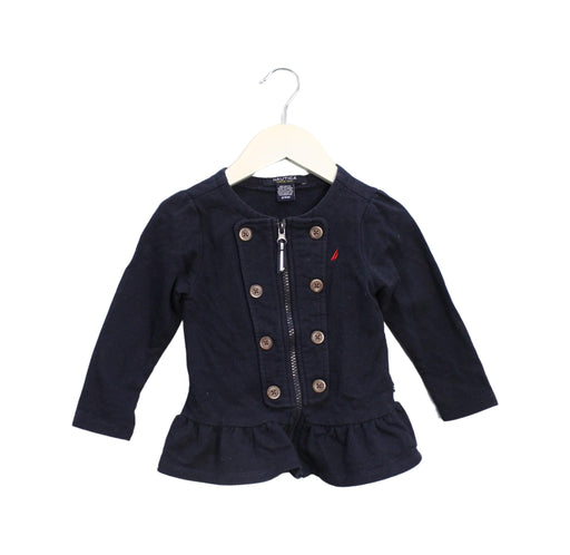 A Navy Lightweight Jackets from Nautica in size 2T for girl. (Front View)