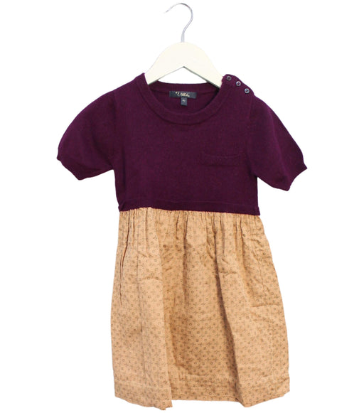 A Purple Sweater Dresses from Velveteen in size 6T for girl. (Front View)