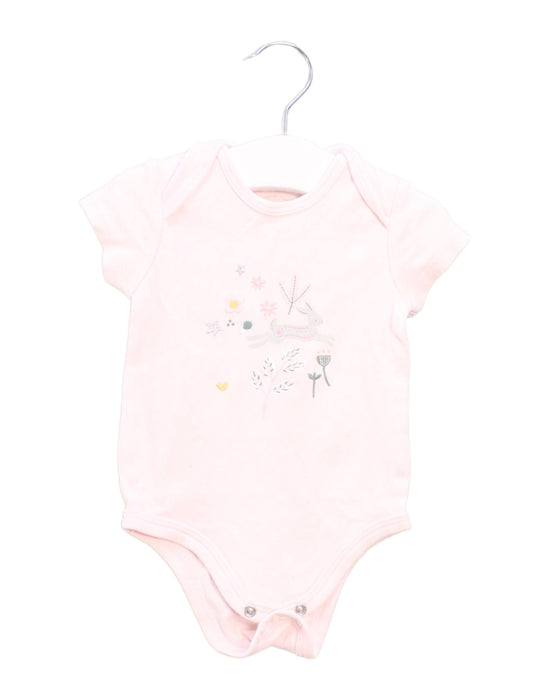 A Pink Short Sleeve Bodysuits from Mamas & Papas in size 3-6M for girl. (Front View)