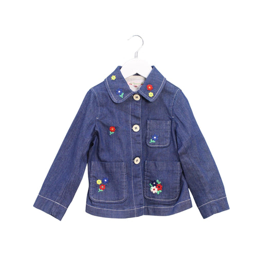 A Blue Lightweight Jackets from Bonpoint in size 4T for girl. (Front View)