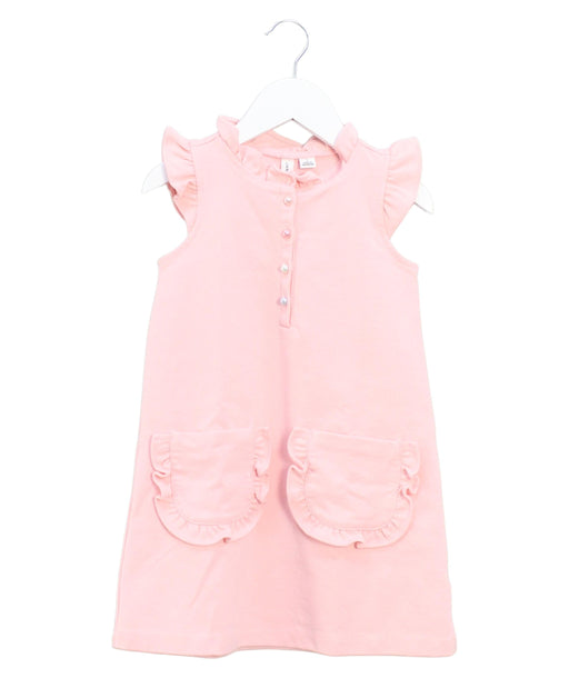 A Pink Sleeveless Dresses from Janie & Jack in size 4T for girl. (Front View)