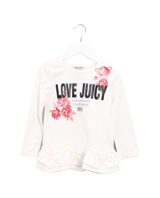 A Ivory Long Sleeve Tops from Juicy Couture in size 3T for girl. (Front View)