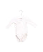 A White Long Sleeve Bodysuits from DPAM in size 0-3M for neutral. (Front View)