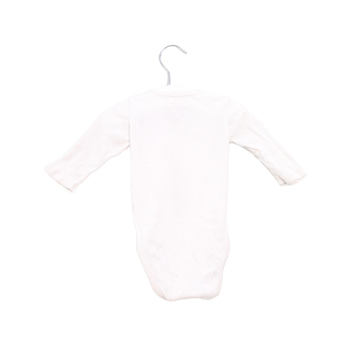 A White Long Sleeve Bodysuits from DPAM in size 0-3M for neutral. (Back View)
