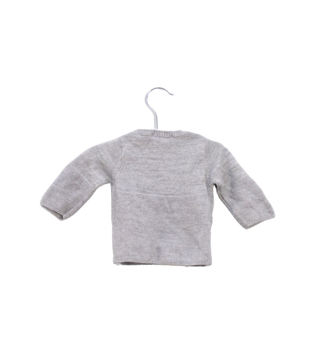 A Grey Cardigans from Jacadi in size 0-3M for boy. (Back View)