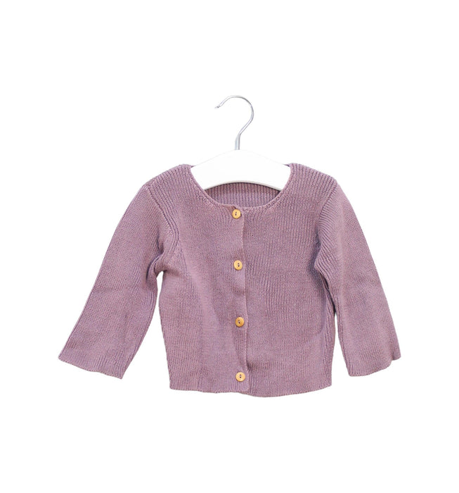 A Purple Cardigans from Jacadi in size 3-6M for girl. (Front View)