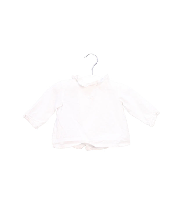 A White Long Sleeve Tops from Jacadi in size 0-3M for girl. (Front View)