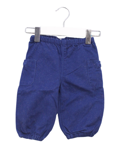 A Navy Casual Pants from Petit Bateau in size 3-6M for girl. (Front View)