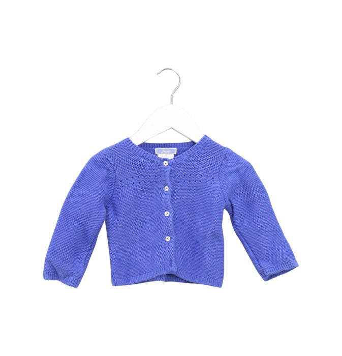 A Blue Cardigans from Jacadi in size 3-6M for girl. (Front View)