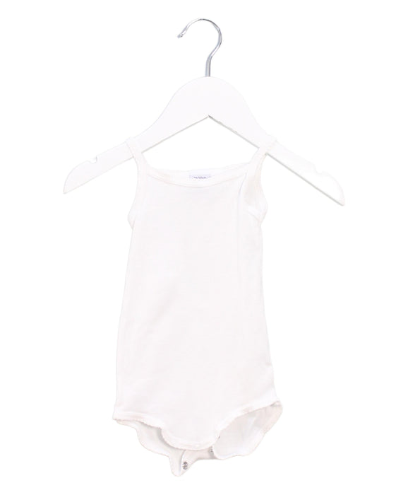 A White Sleeveless Bodysuits from Petit Bateau in size 0-3M for girl. (Front View)