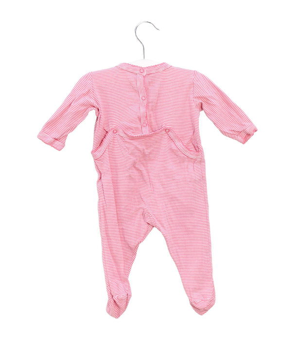 A Pink Long Sleeve Jumpsuits from Petit Bateau in size 0-3M for girl. (Back View)