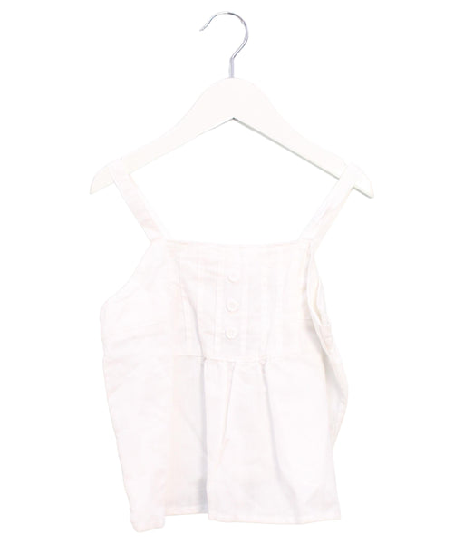 A White Sleeveless Tops from Hilly Chrisp in size 5T for girl. (Front View)
