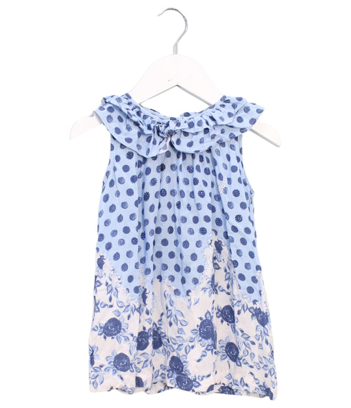 A Blue Sleeveless Tops from Blumarine in size 4T for girl. (Front View)
