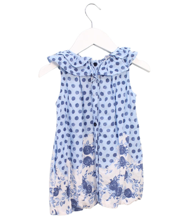 A Blue Sleeveless Tops from Blumarine in size 4T for girl. (Back View)