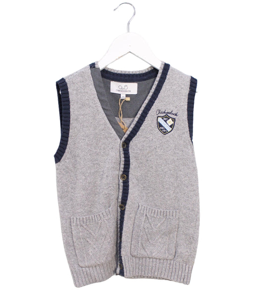 A Grey Sweater Vests from Chickeeduck in size 5T for boy. (Front View)