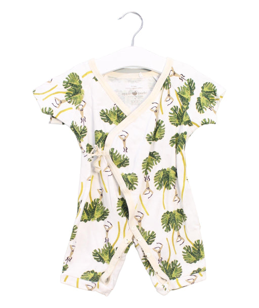 A White Rompers from Apple Park in size 6-12M for neutral. (Front View)