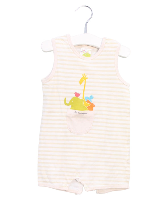 A Ivory Rompers from Jim Thompson in size 3-6M for boy. (Front View)