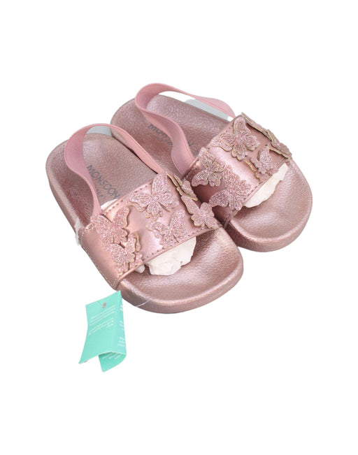 A Pink Sandals from Monsoon in size 3T for girl. (Front View)