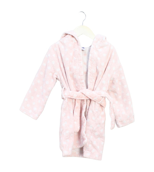 A Pink Bathrobes from Petit Bateau in size 4T for girl. (Front View)