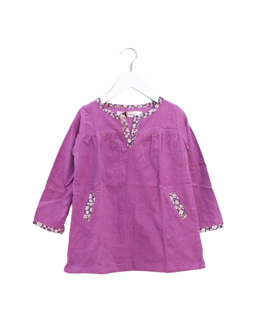 A Purple Long Sleeve Dresses from Little Mercerie in size 3T for girl. (Front View)