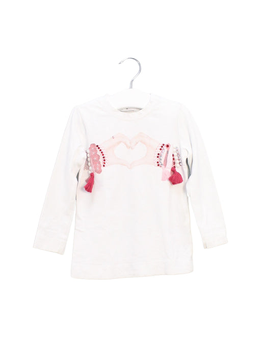 A White Long Sleeve Tops from Monnalisa in size 2T for girl. (Front View)