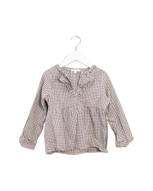 A Brown Long Sleeve Tops from Jacadi in size 6T for girl. (Front View)