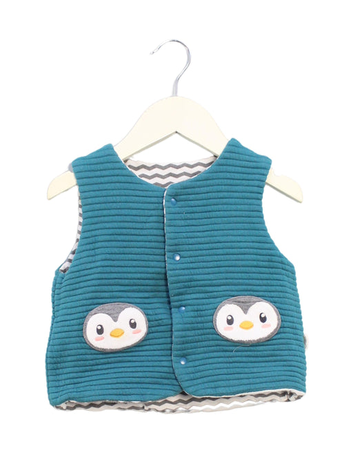 A Teal Outerwear Vests from Organic Mom in size 2T for boy. (Front View)