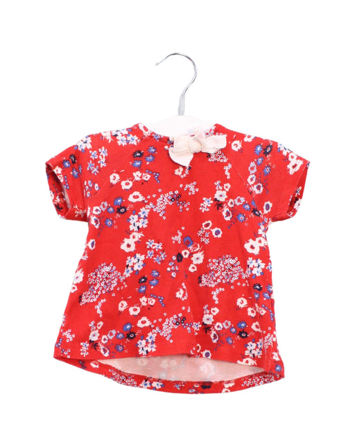 A Red Short Sleeve T Shirts from Petit Bateau in size 12-18M for girl. (Front View)