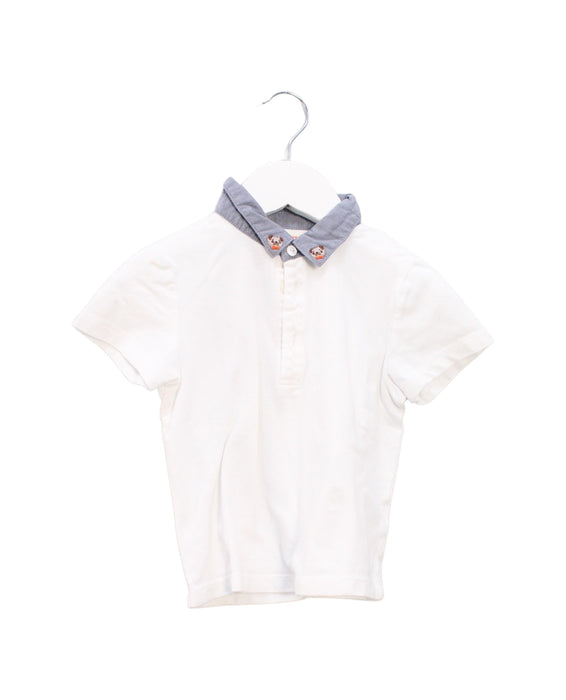A White Short Sleeve Polos from Momonittu in size 4T for boy. (Front View)