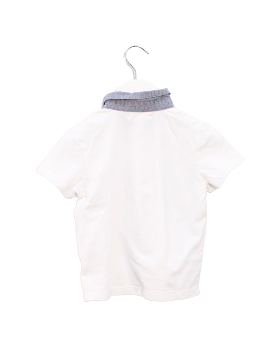 A White Short Sleeve Polos from Momonittu in size 4T for boy. (Back View)