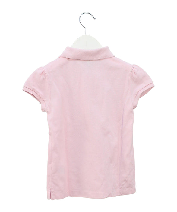 A Pink Short Sleeve Polos from Polo Ralph Lauren in size 6T for girl. (Back View)