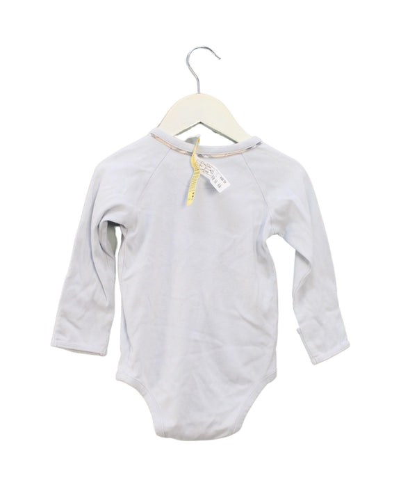 A Blue Long Sleeve Bodysuits from Burberry in size 6-12M for boy. (Back View)